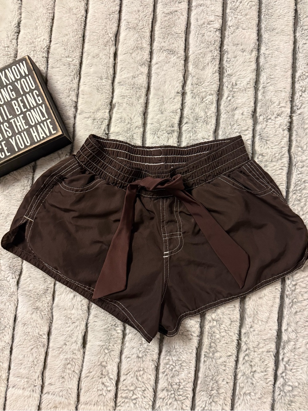ZeroXposur Dark Brown Drawstring Athletic Shorts